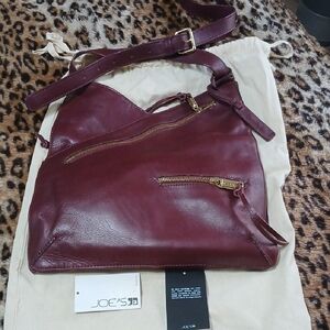 Joe's Jeans Dark Red Leather Shoulder Bag